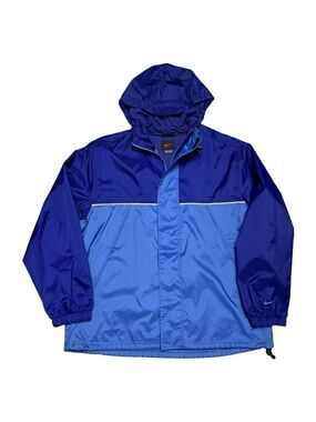 NIKE Vintage 90s Jacket Swoosh Windbreaker Designer Streetwear Retro Blue Large